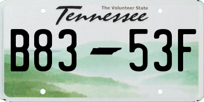TN license plate B8353F