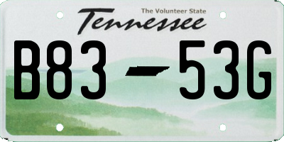TN license plate B8353G