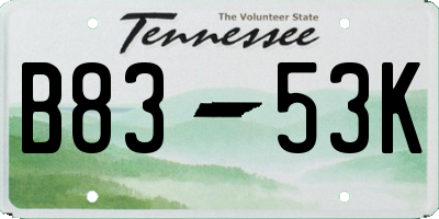 TN license plate B8353K