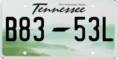 TN license plate B8353L