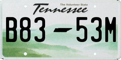 TN license plate B8353M
