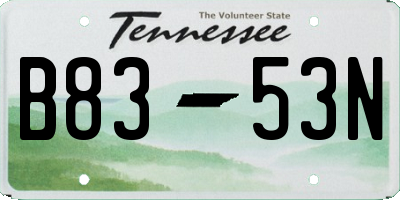 TN license plate B8353N