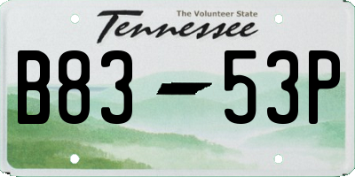 TN license plate B8353P