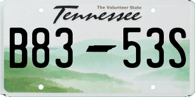 TN license plate B8353S