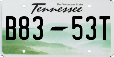 TN license plate B8353T