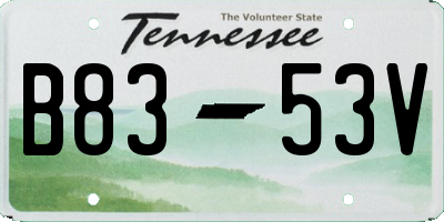 TN license plate B8353V
