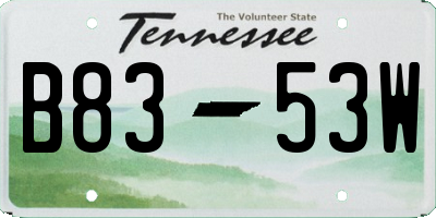 TN license plate B8353W