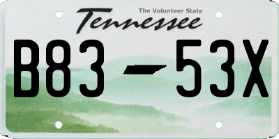 TN license plate B8353X