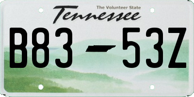 TN license plate B8353Z