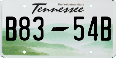 TN license plate B8354B