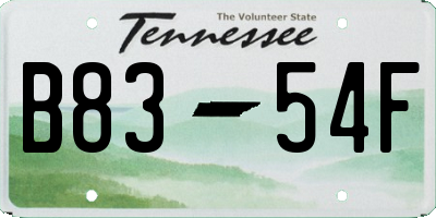 TN license plate B8354F