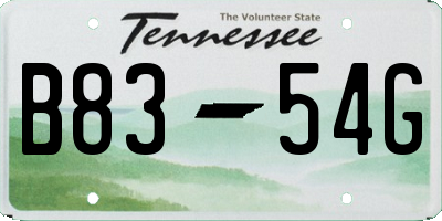 TN license plate B8354G