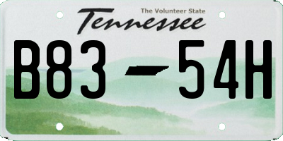 TN license plate B8354H