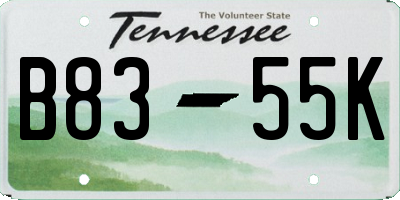 TN license plate B8355K