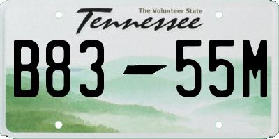 TN license plate B8355M