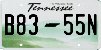 TN license plate B8355N