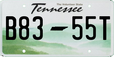 TN license plate B8355T