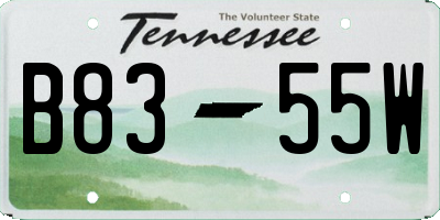 TN license plate B8355W
