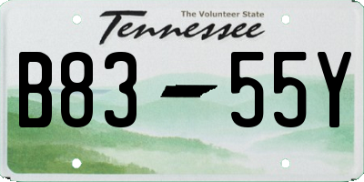 TN license plate B8355Y