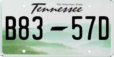 TN license plate B8357D
