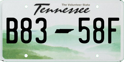 TN license plate B8358F