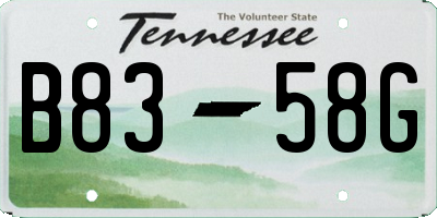 TN license plate B8358G