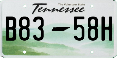 TN license plate B8358H