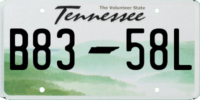 TN license plate B8358L