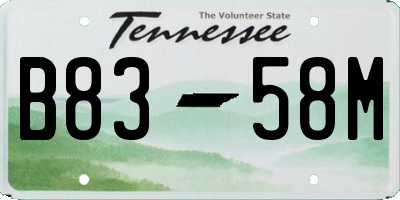 TN license plate B8358M