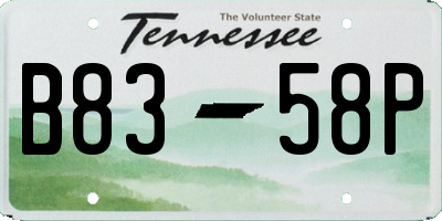 TN license plate B8358P