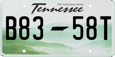 TN license plate B8358T