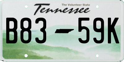 TN license plate B8359K