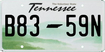 TN license plate B8359N