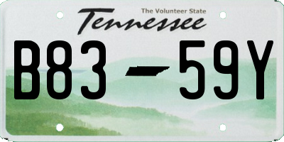 TN license plate B8359Y