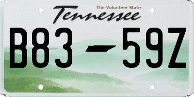 TN license plate B8359Z