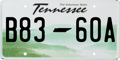 TN license plate B8360A