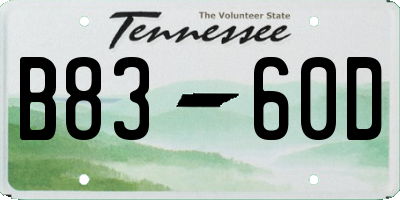 TN license plate B8360D