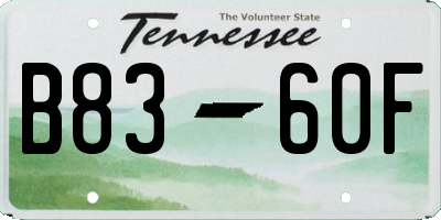 TN license plate B8360F