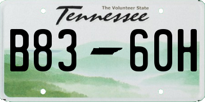 TN license plate B8360H