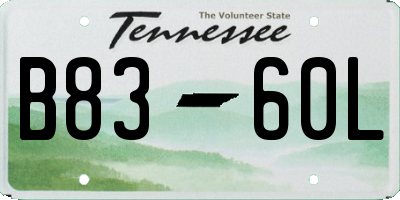 TN license plate B8360L