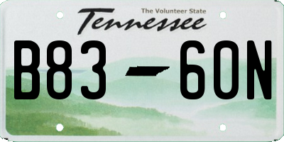 TN license plate B8360N