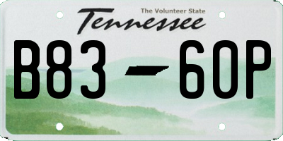 TN license plate B8360P