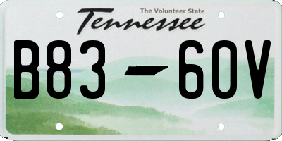 TN license plate B8360V