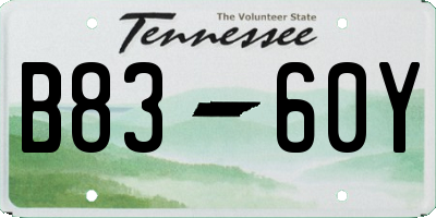 TN license plate B8360Y