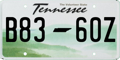 TN license plate B8360Z