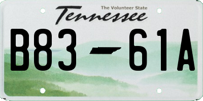 TN license plate B8361A