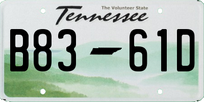 TN license plate B8361D