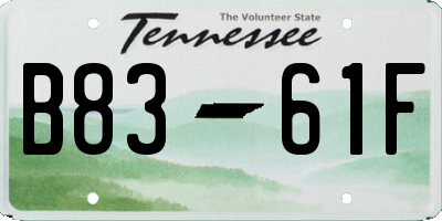 TN license plate B8361F