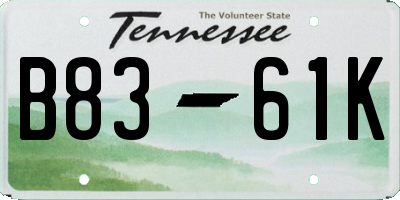 TN license plate B8361K