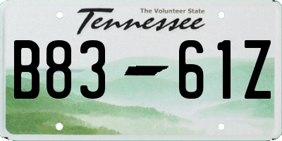TN license plate B8361Z